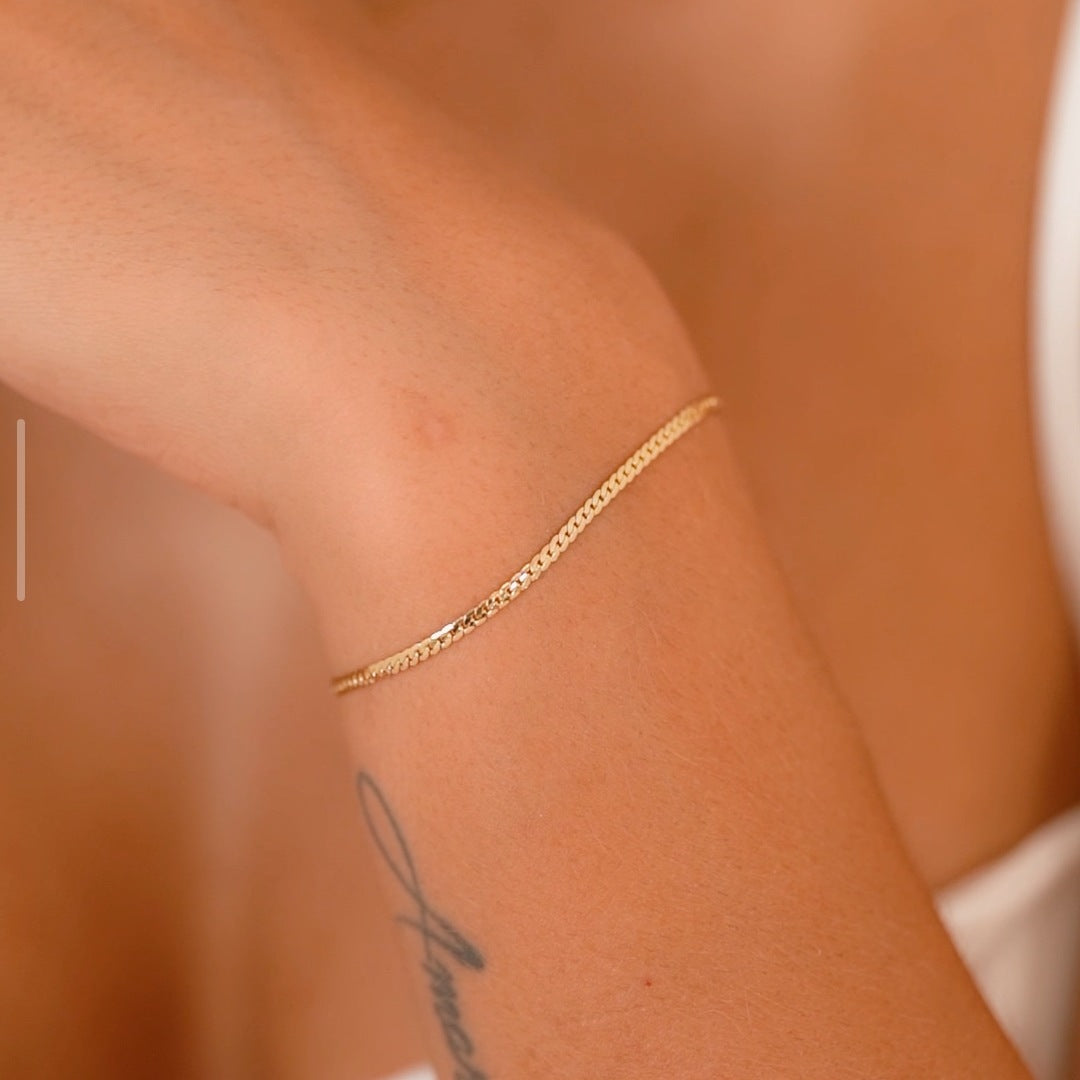 Pulsera Serpiente Plana finita 15cm + Extensor