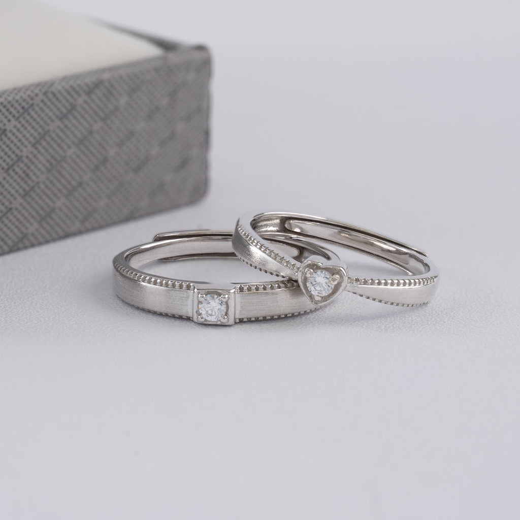 Duo De Anillos De Compromiso Ajustables