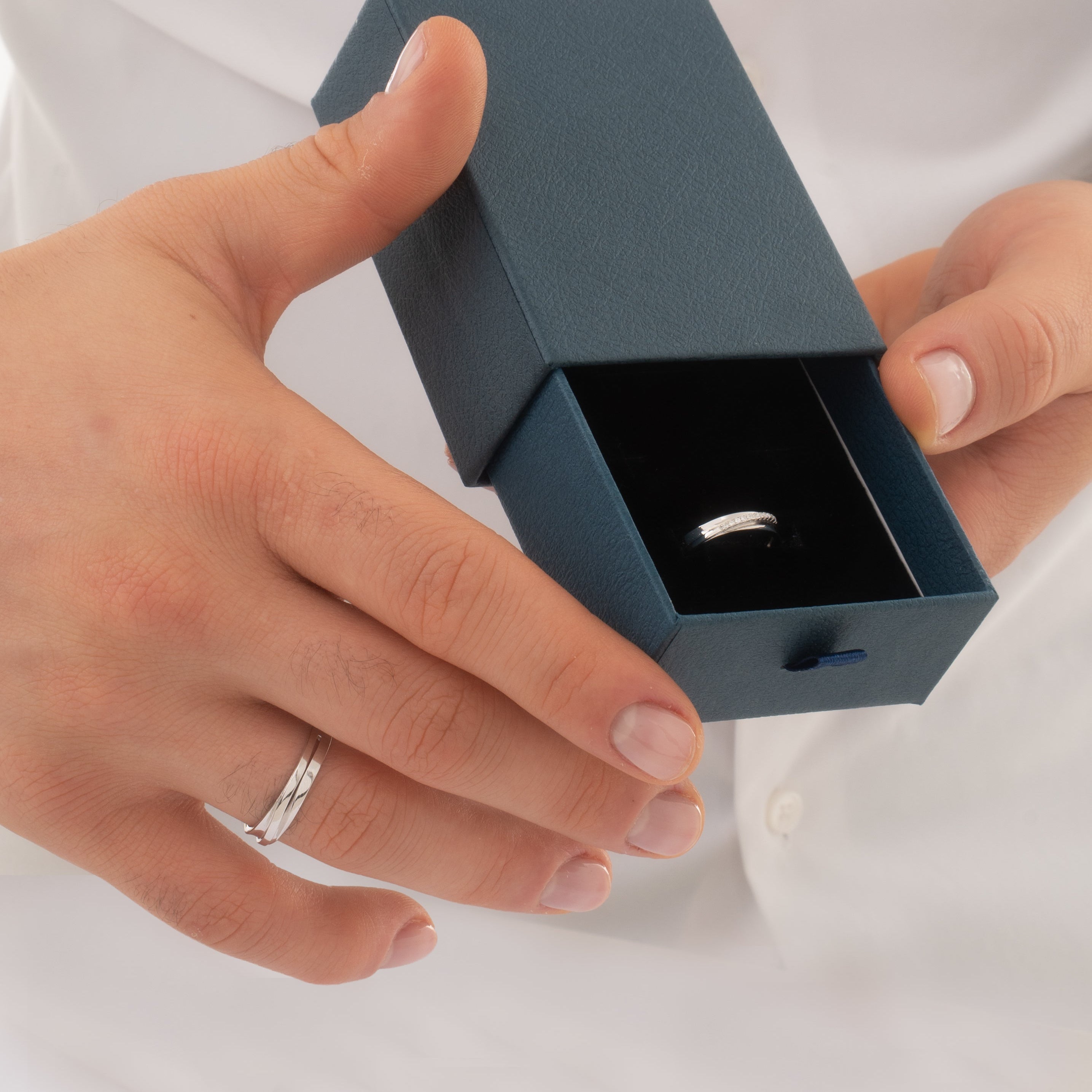 Duo De Anillos De Compromiso Ajustables