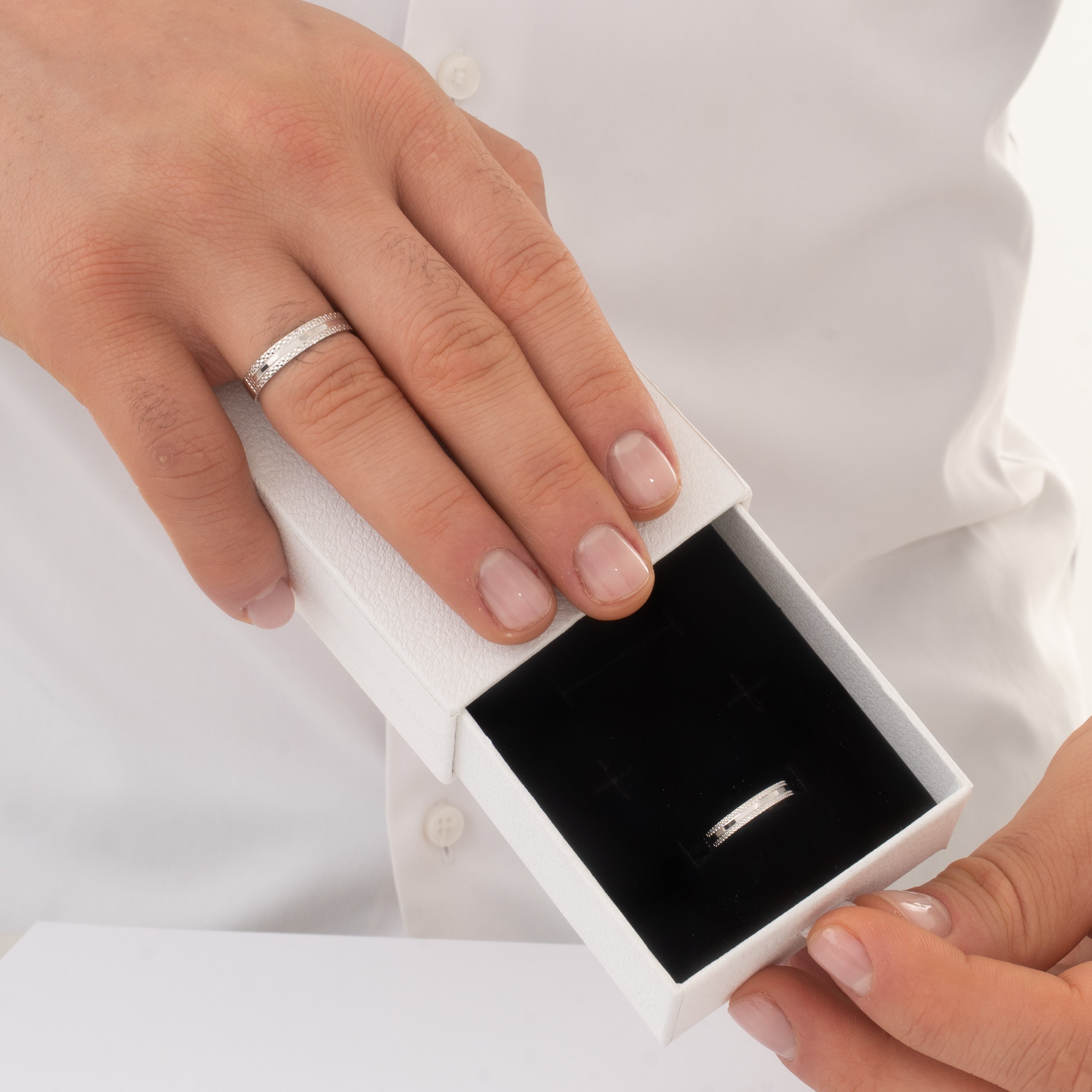 Duo De Anillos De Compromiso Ajustables