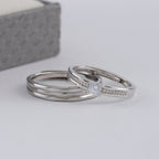 Duo De Anillos De Compromiso Ajustables
