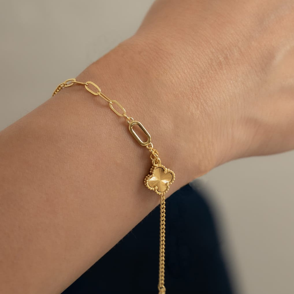 Pulsera Cubana Clover 1,1cm 15cm + Extensor