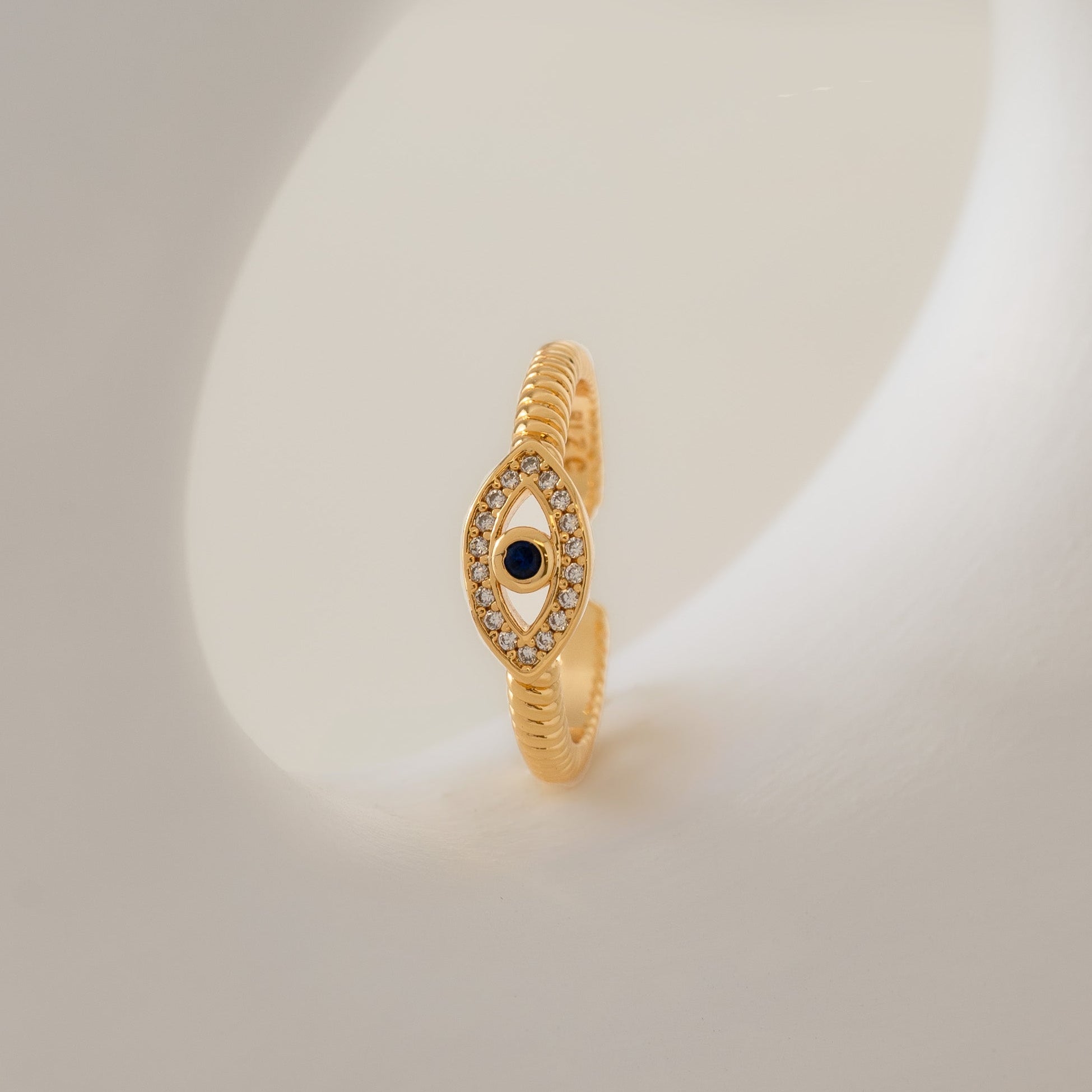 Anillo Ojo Turco Azul Ajustable