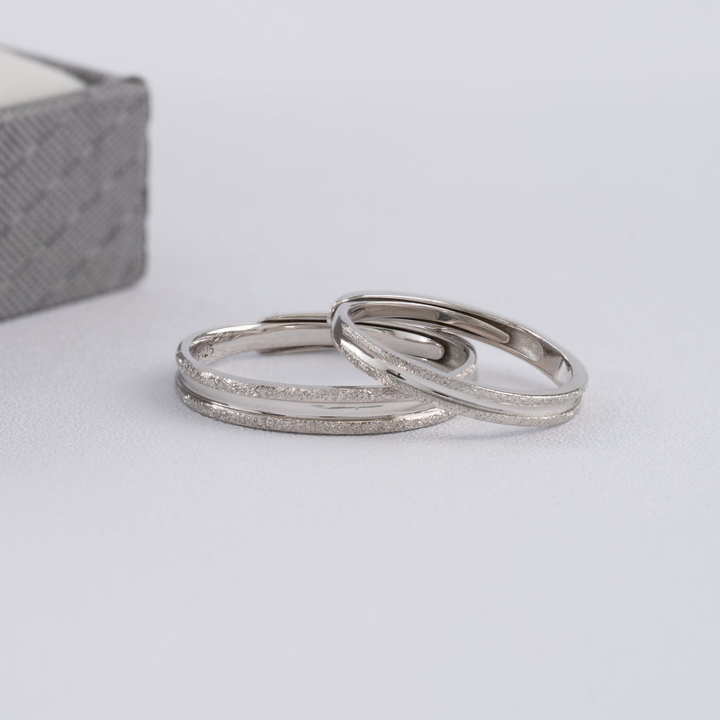 Duo De Anillos De Compromiso Ajustables