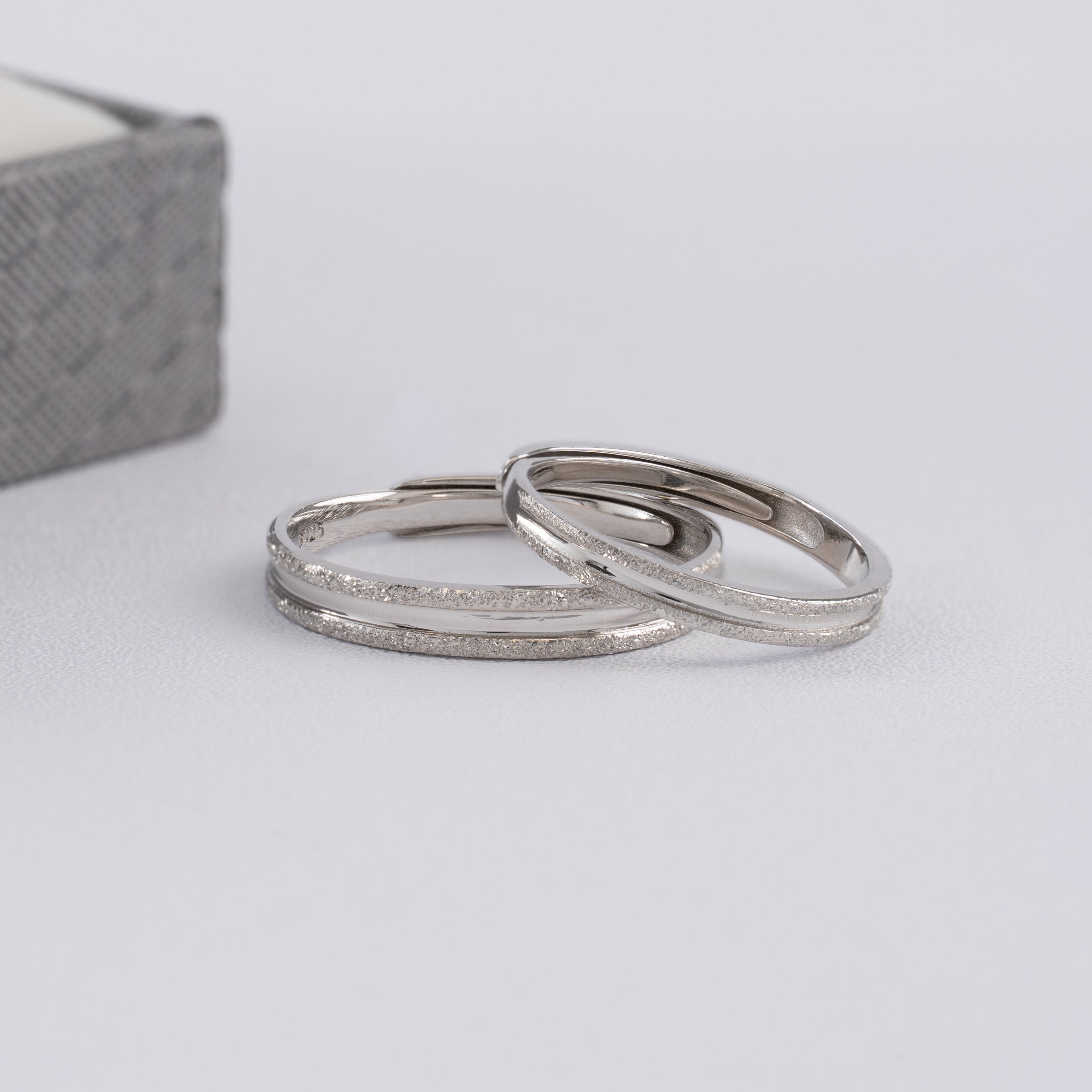 Duo De Anillos De Compromiso Ajustables