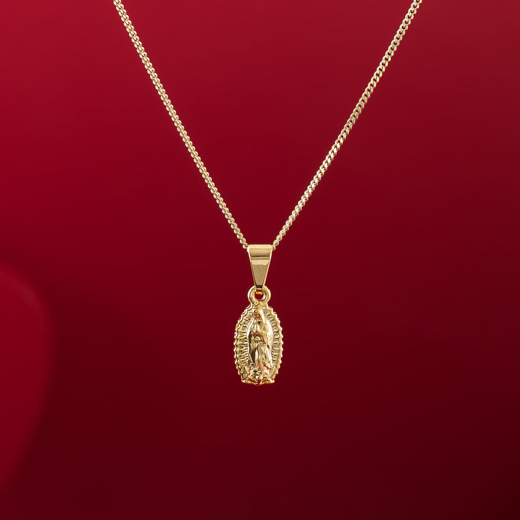 Cadena Cubanita IT🇮🇹 45cm × 1mm + Dije Virgen Guadalupe