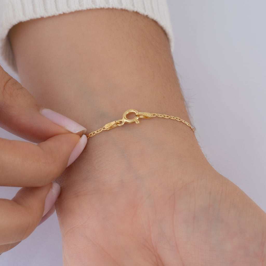 Pulsera Escalerita Con Destellos IT🇮🇹 16.5cm × 1.7mm