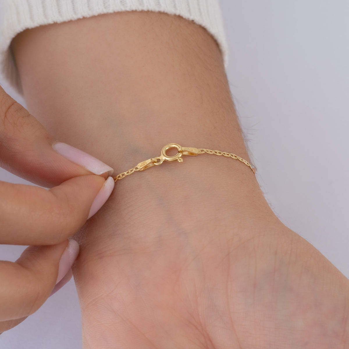 Pulsera Escalerita Con Destellos IT🇮🇹 16.5cm × 1.7mm