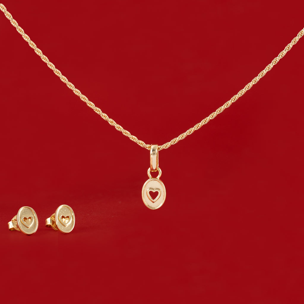 Cadena Lazo IT🇮🇹 45cm × 1.3mm + Dije Y Topos Corazón