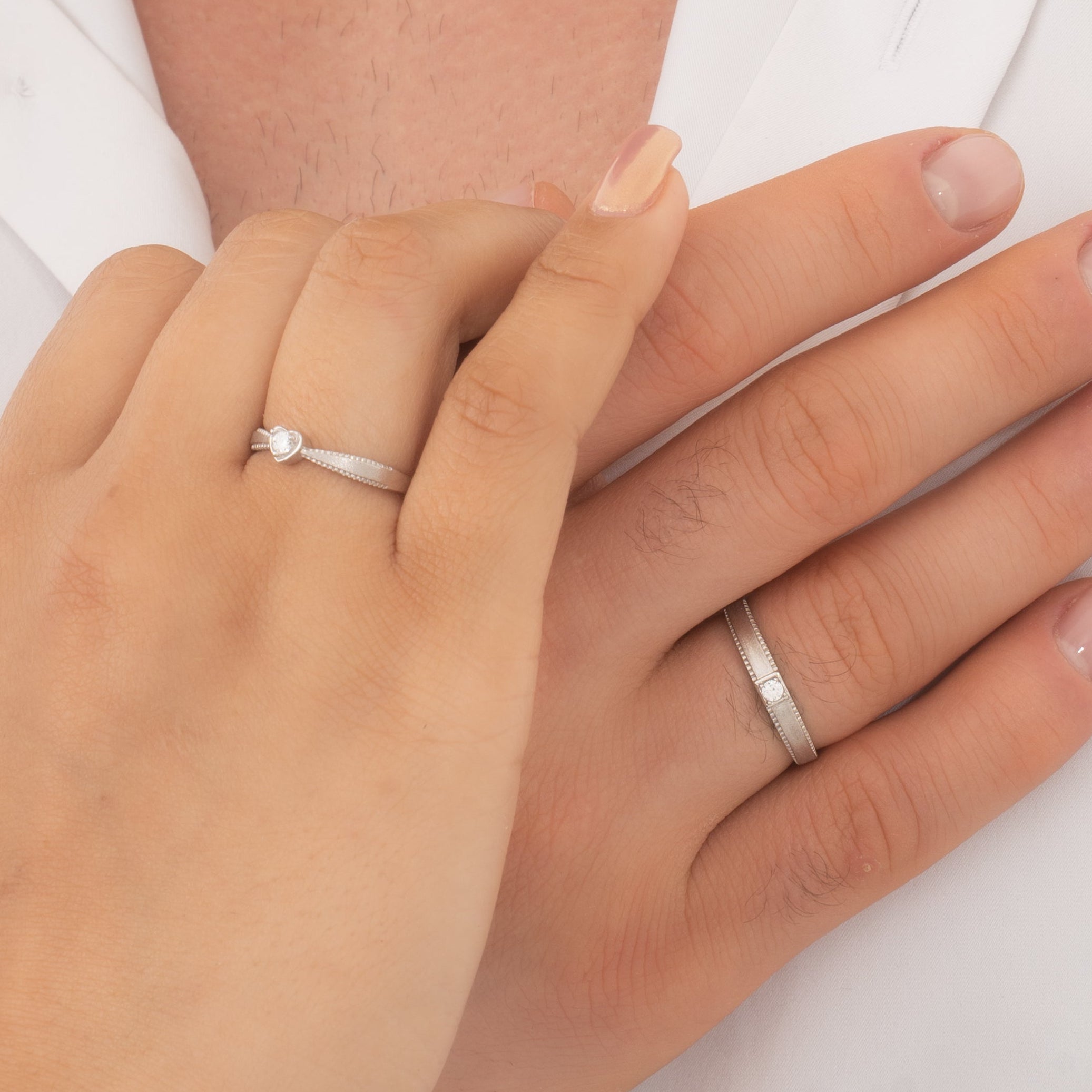 Duo De Anillos De Compromiso Ajustables