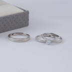 Set De Anillos De Compromiso Ajustables