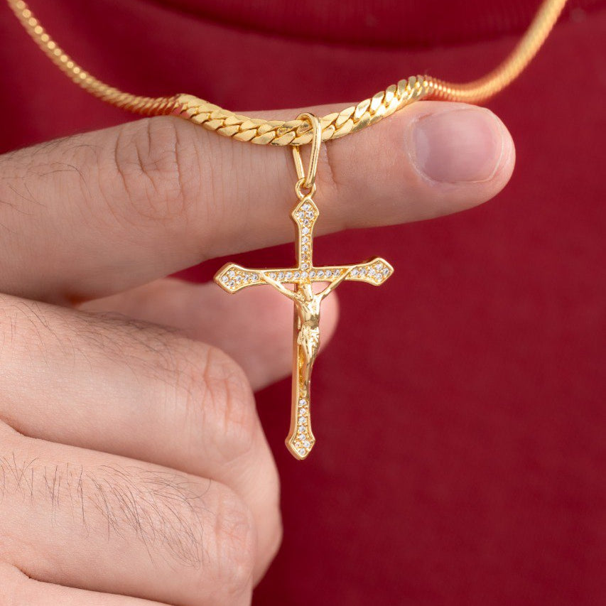 Dije Cruz Cristo Circonias 4Cm