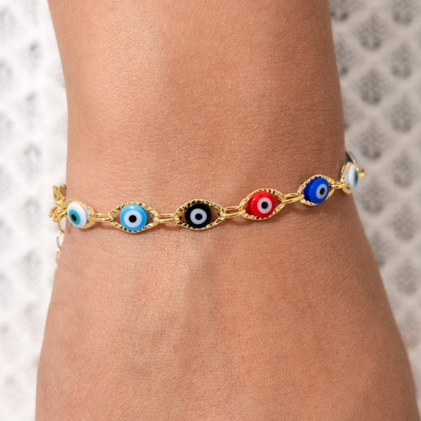 Pulsera Ojo Turco Multicolor 16 Cms + Extensor