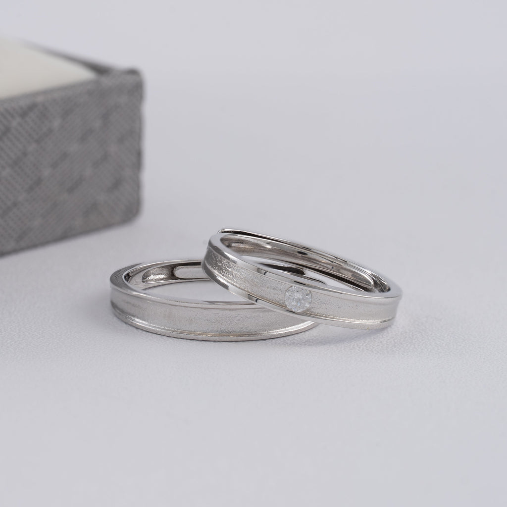 Duo De Anillos De Compromiso Ajustables