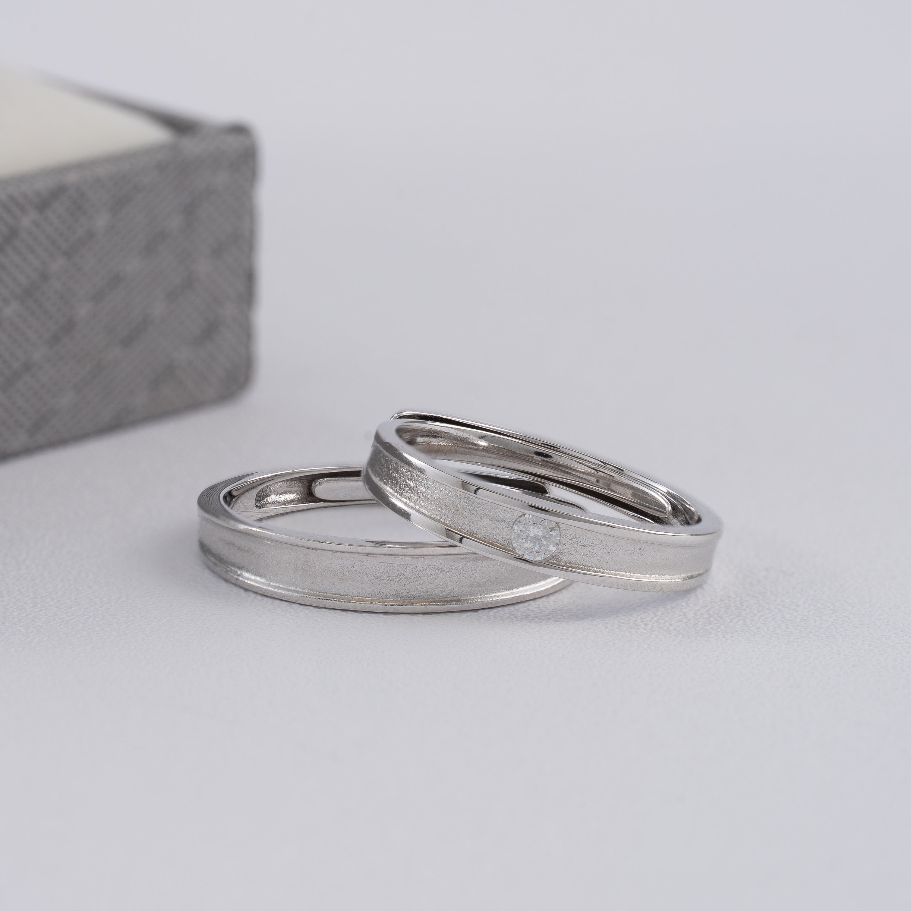 Duo De Anillos De Compromiso Ajustables