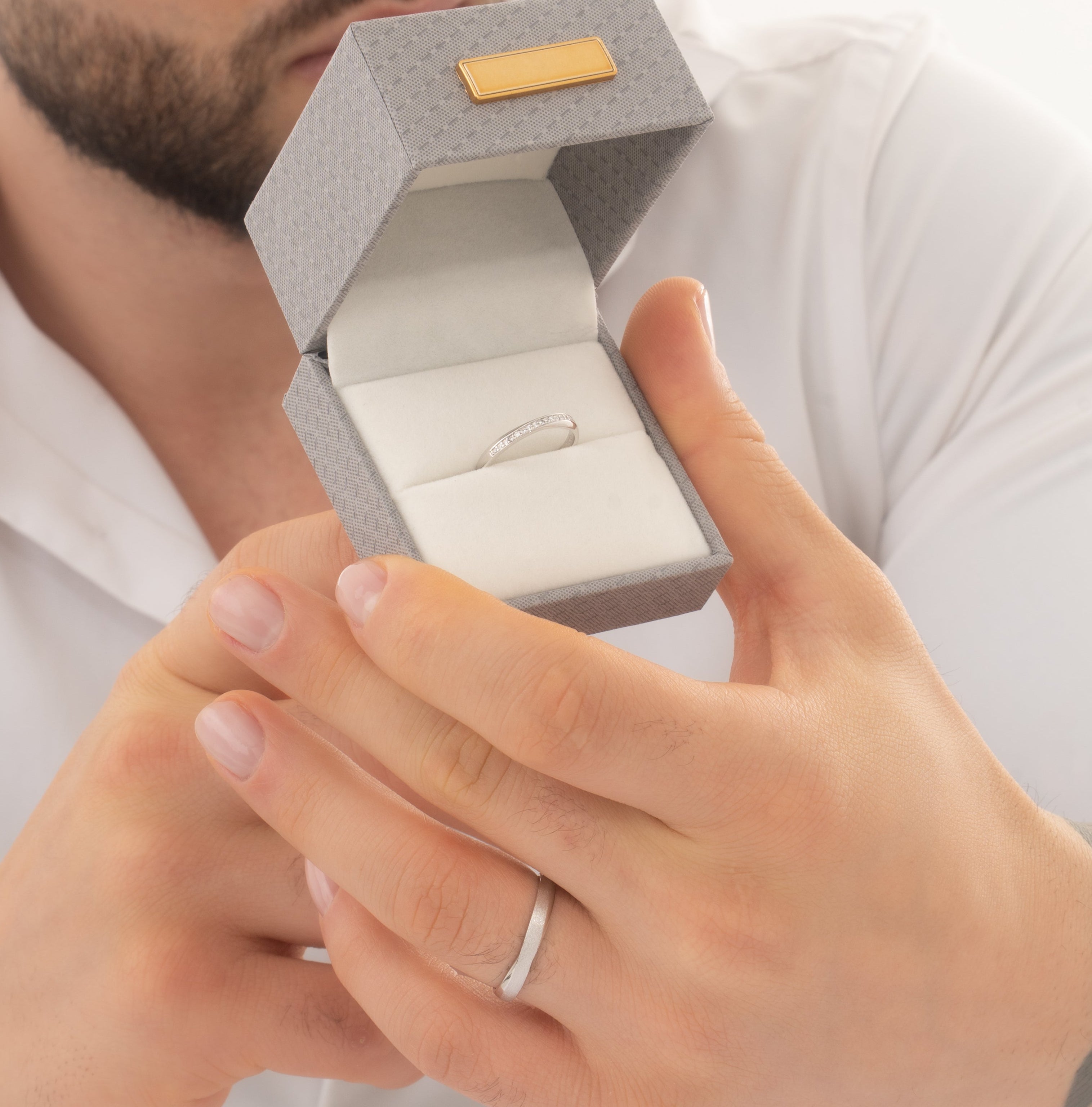 Duo De Anillos De Compromiso Ajustables