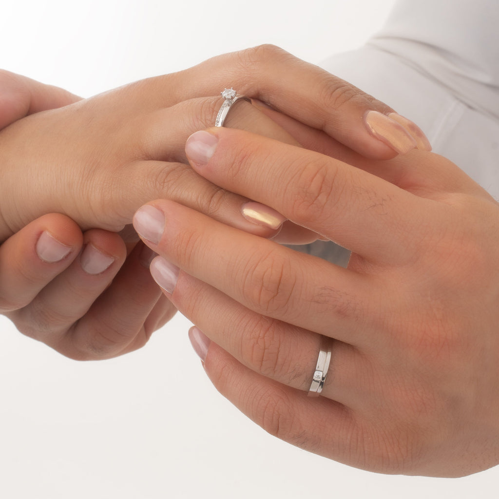 Duo De Anillos De Compromiso Ajustables