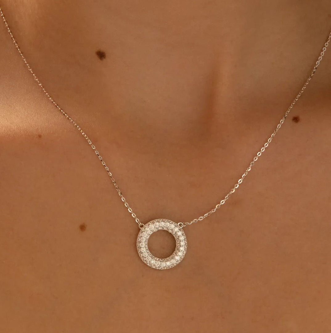 Gargantilla Circulo Pave 16mm 40cm + Extensor
