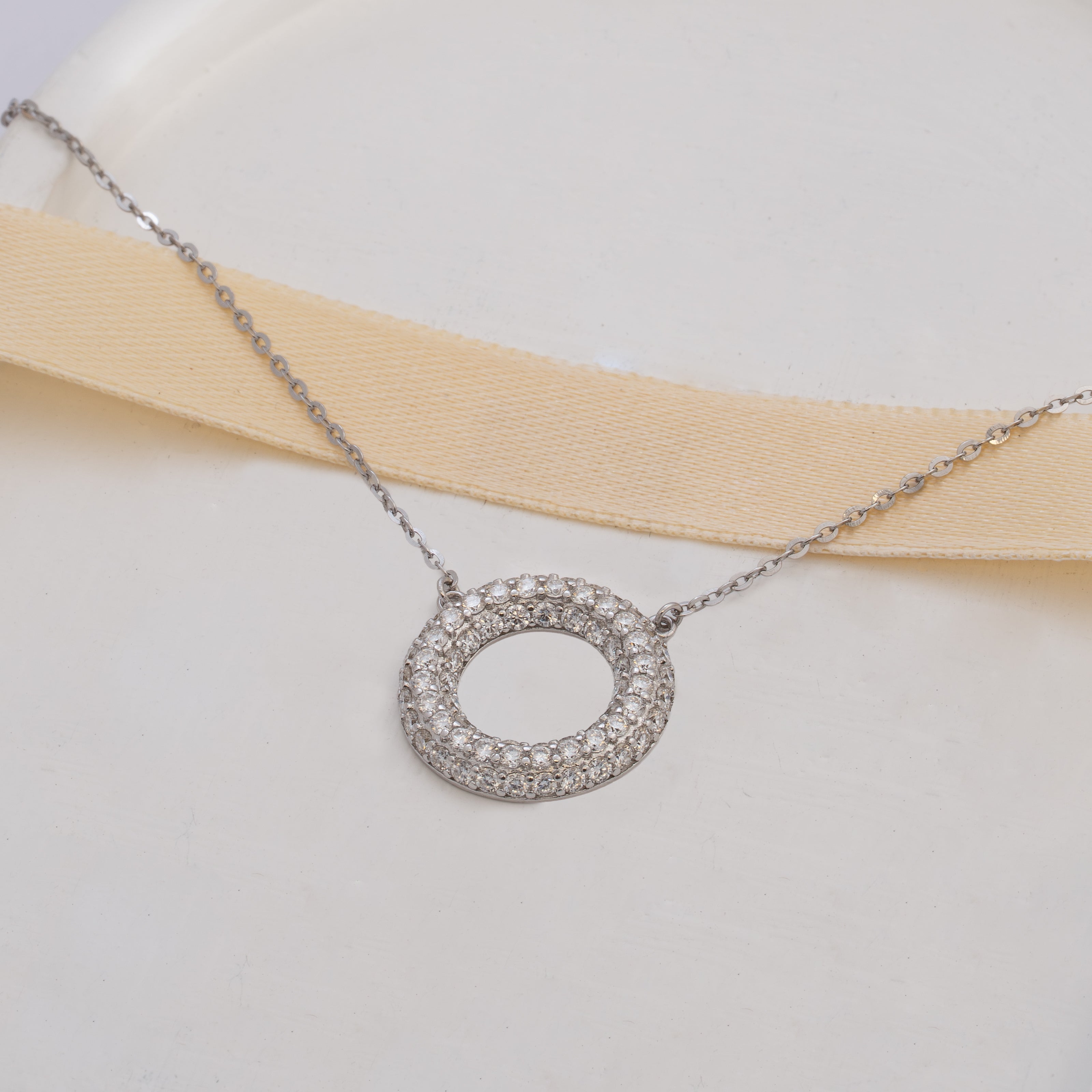 Gargantilla Circulo Pave 16mm 40cm + Extensor