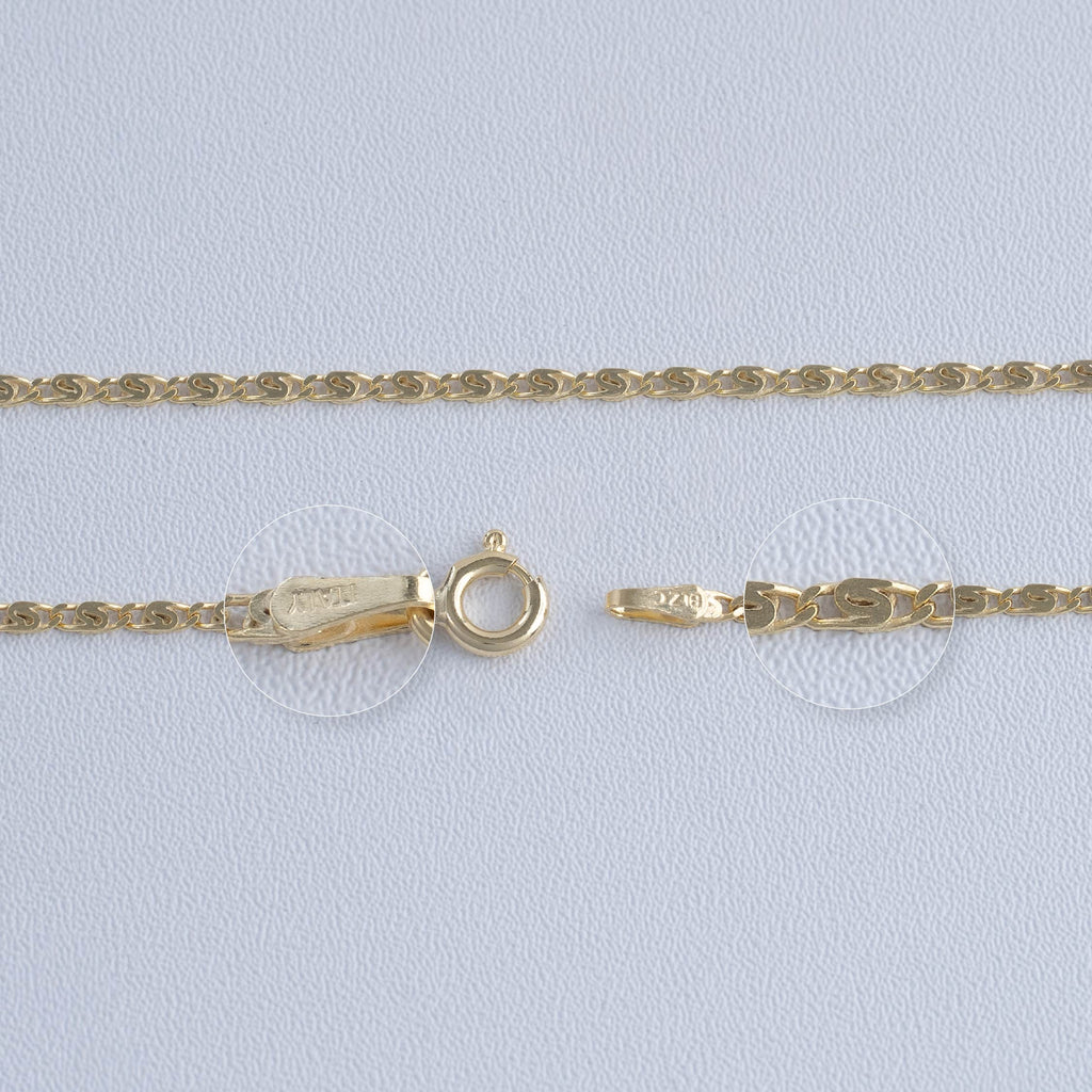 Cadena Caracol Plana IT🇮🇹 1.8mm × 45cm