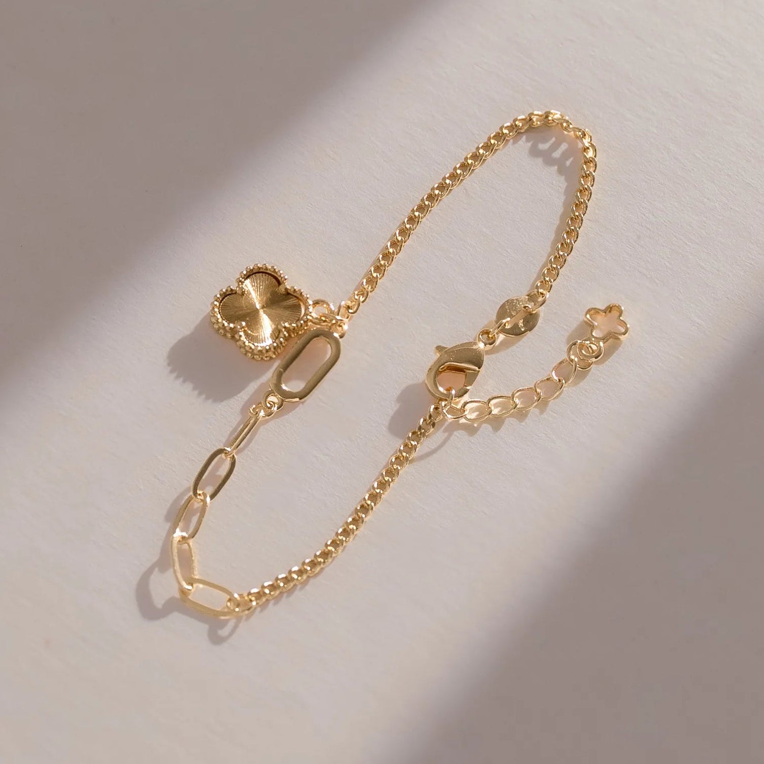 Pulsera Cubana Clover 1,1cm 15cm + Extensor