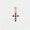 Dije Cruz 6 Circonias Azul