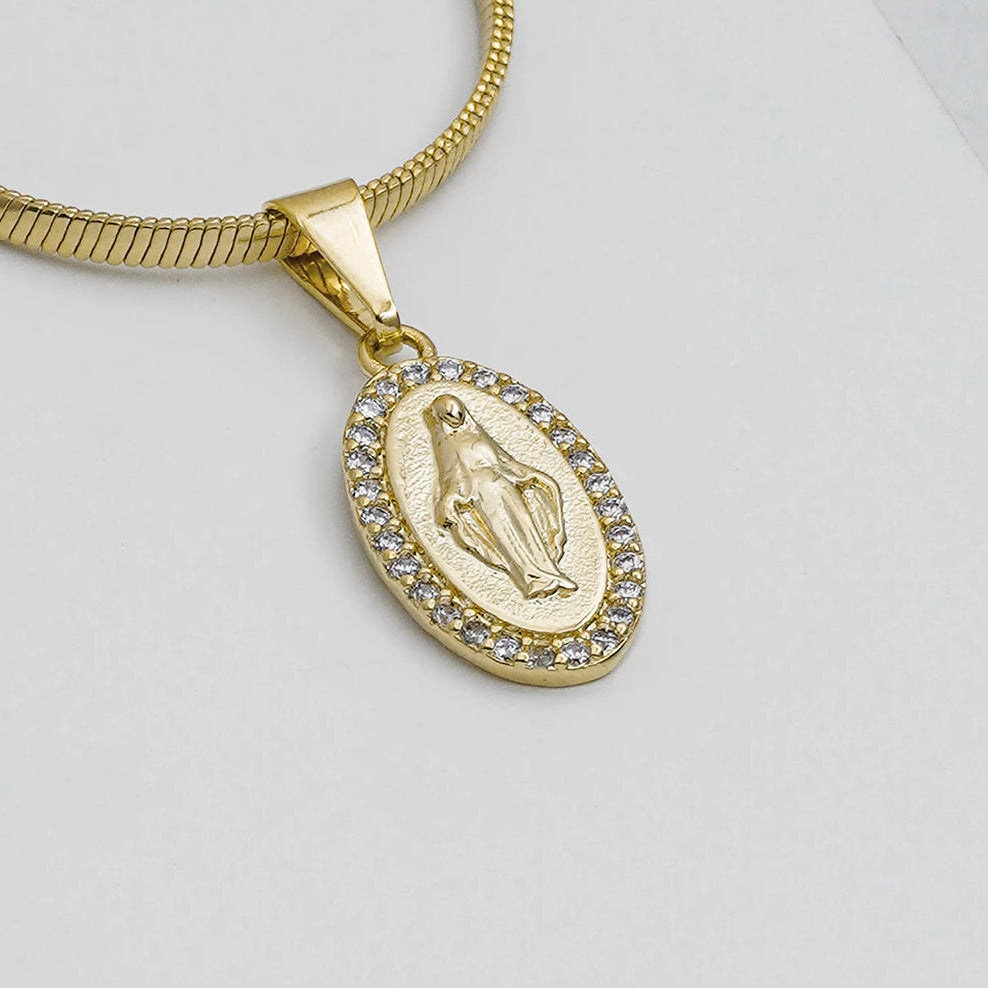 Dije Milagrosa con circonias cristal