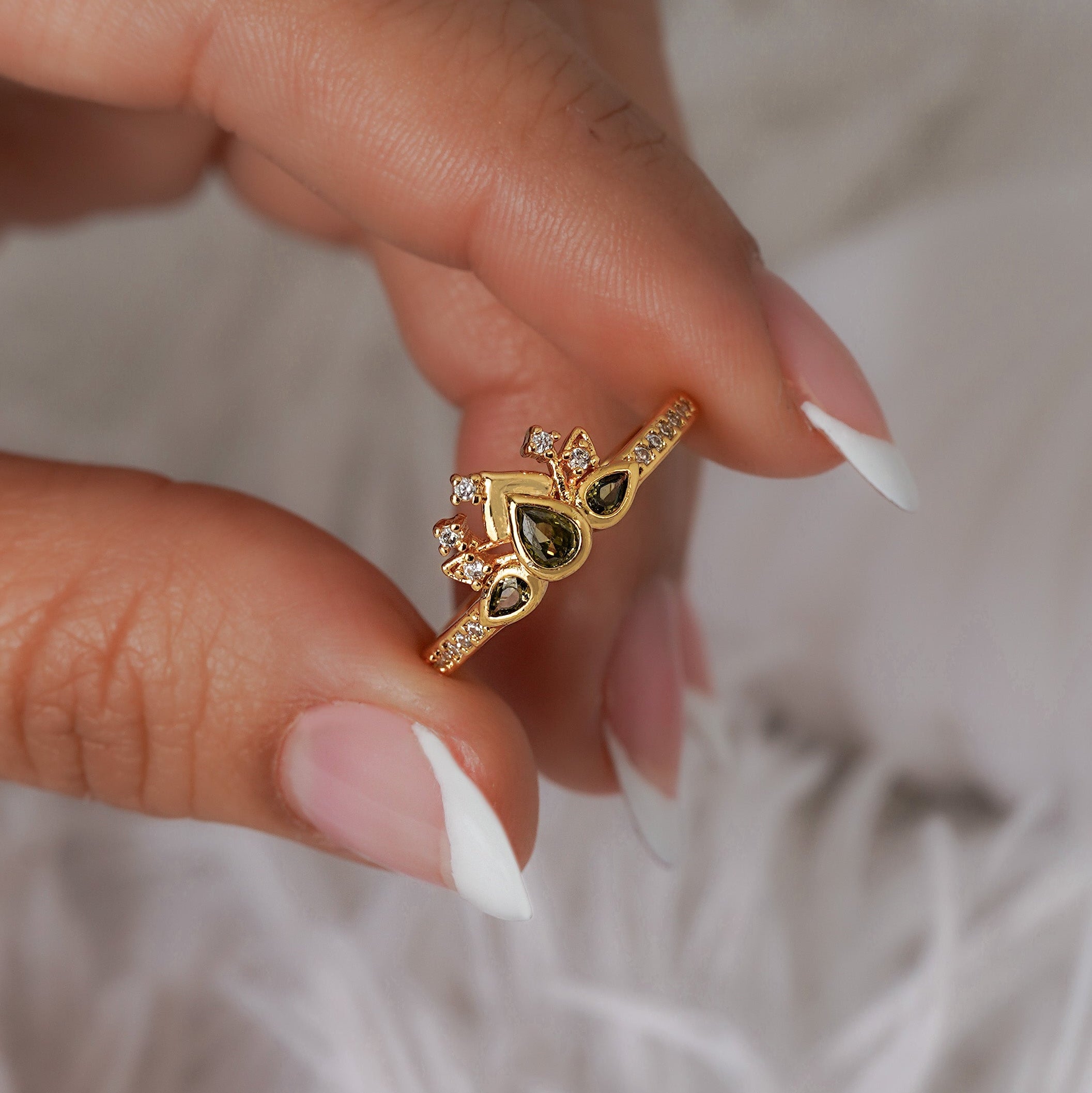 Anillo Green Bloom Ajustable