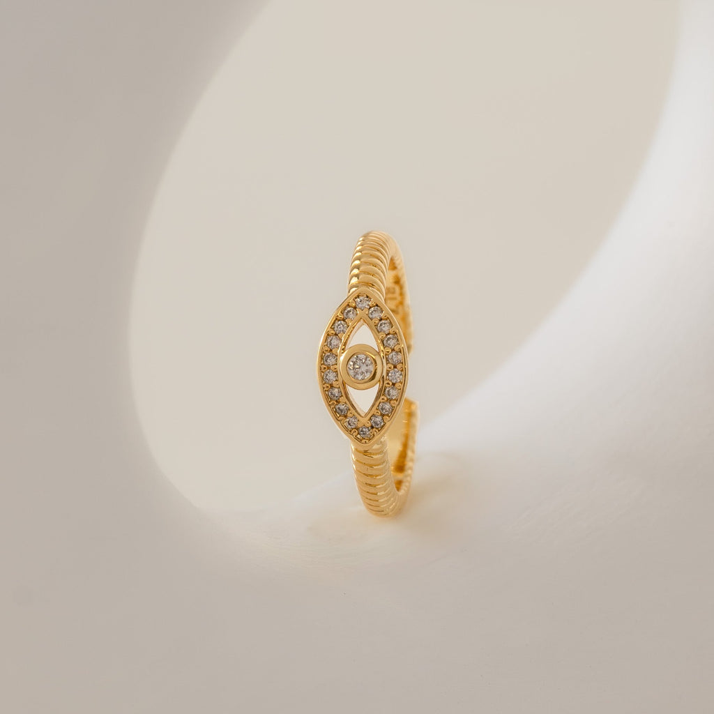Anillo Ojo Turco Cristal Ajustable
