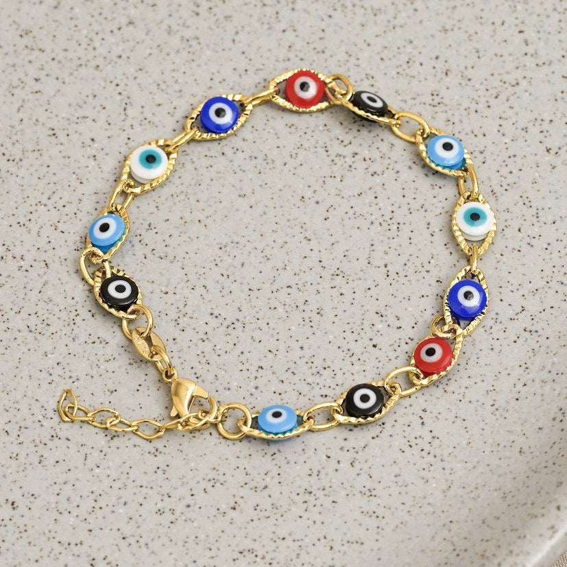 Pulsera Ojo Turco Multicolor 16 Cms + Extensor
