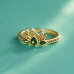 Anillo Green Bloom Ajustable