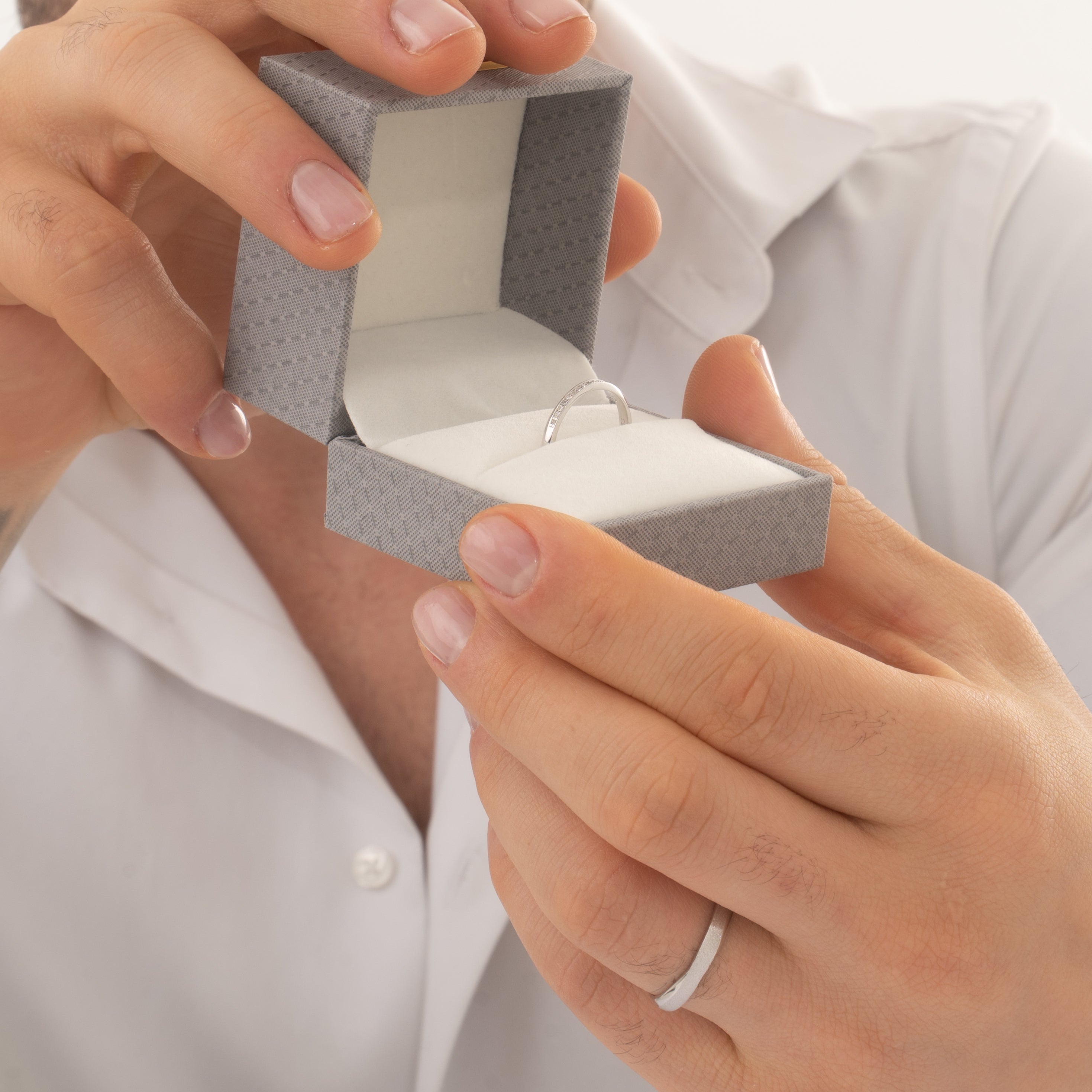 Duo De Anillos De Compromiso Ajustables