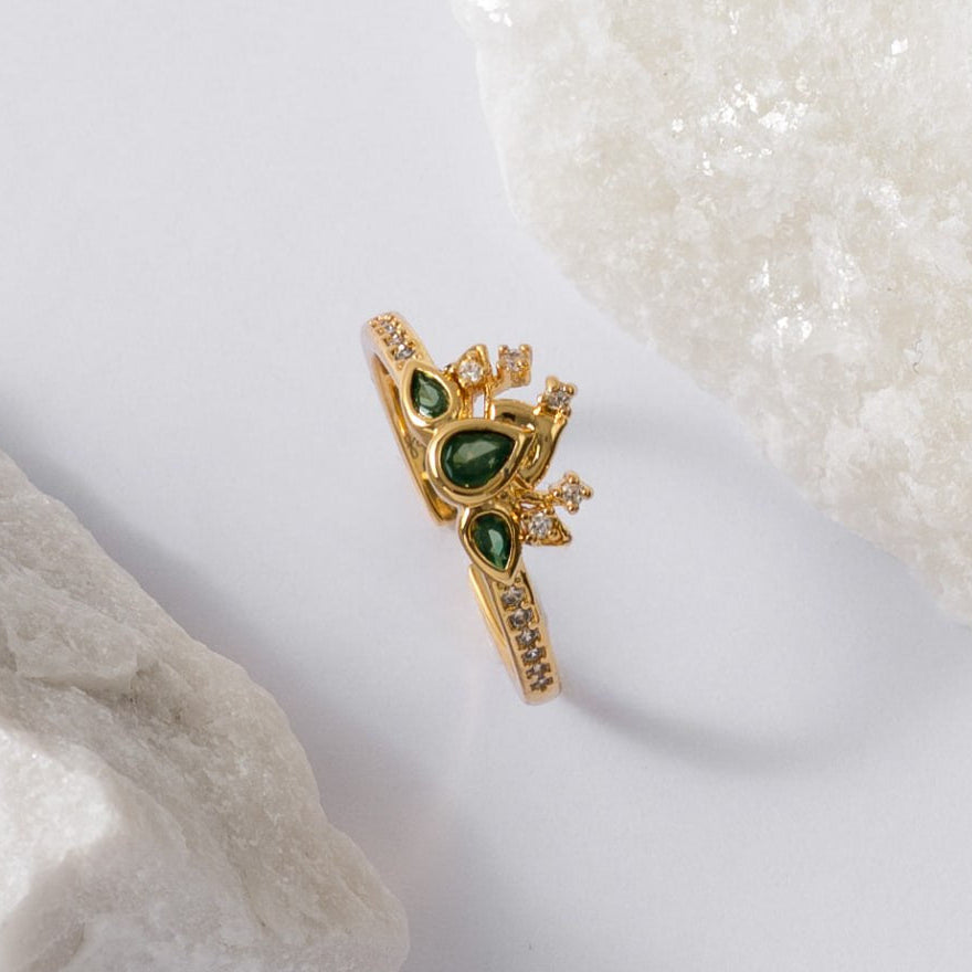 Anillo Green Bloom Ajustable