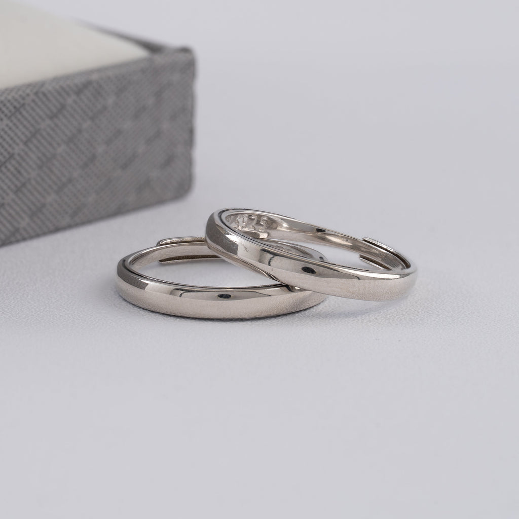 Duo De Anillos De Compromiso Ajustables