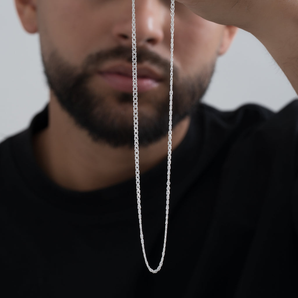 Cadena Cubana Cruzada 65cm × 2,4mm